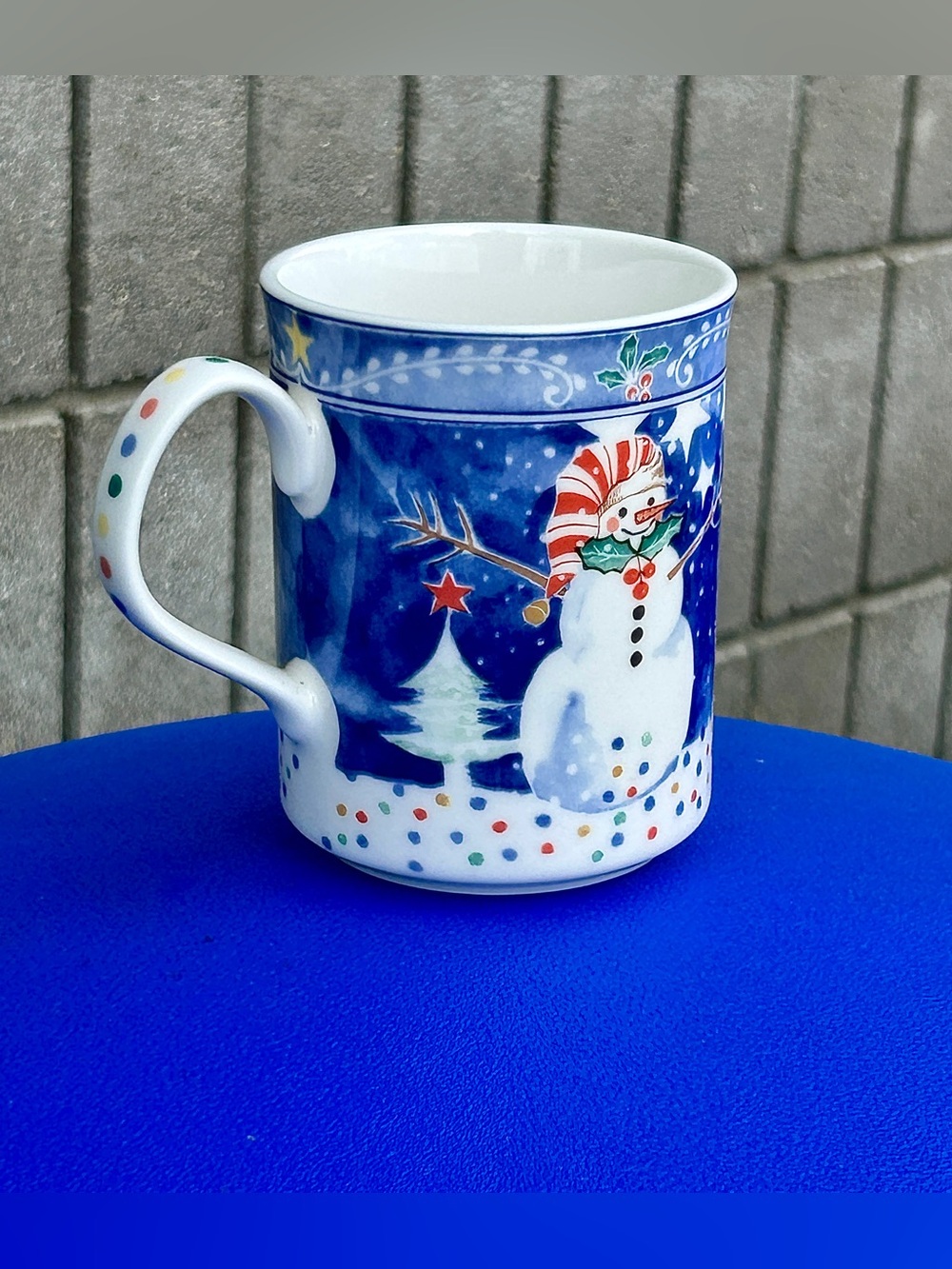 Vintage Discontinued NORITAKE EPOCH Mr. Snowman Illustrated Coffee Mug